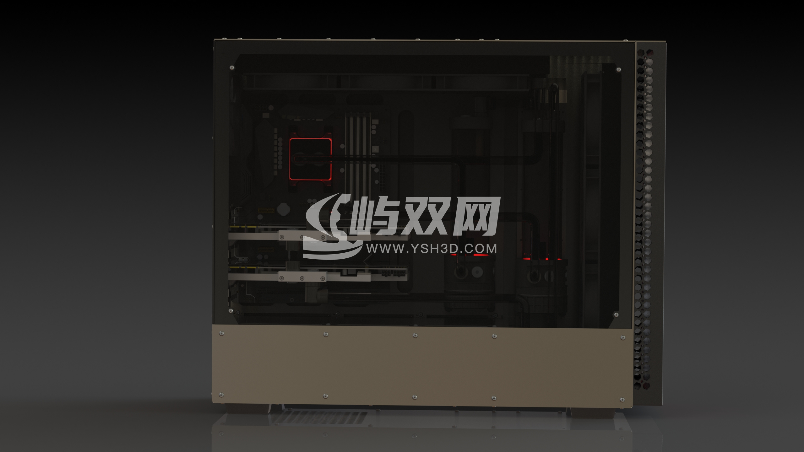 电脑机箱e-ATX电脑主机机箱钣金完整模型图